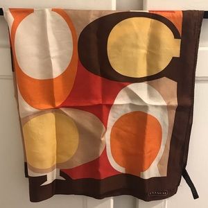 Coach Multi Color Silk Scarf